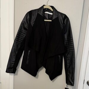 Blanc Noir Black Leather Jacket